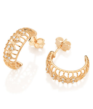 GOLD SUNSET TRAIL HOOP EARRINGS