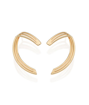 GOLD TRIPLE TRAIL HOOP EARRINGS