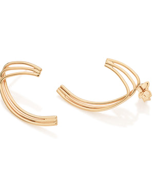 GOLD TRIPLE TRAIL HOOP EARRINGS