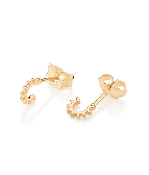 GOLD LITTLE SUNRISE HUGGIE EARRINGS