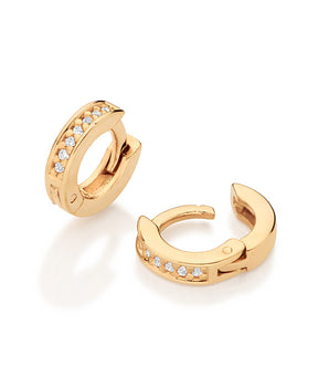 GOLD GOLDEN TRAIL HUGGIE EARRINGS