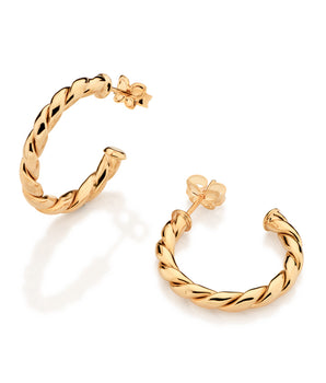 GOLD RANCH TWIST HOOP EARRINGS
