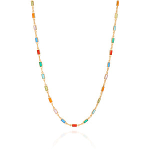 GOLD PLATED CHAIN WITH STONE