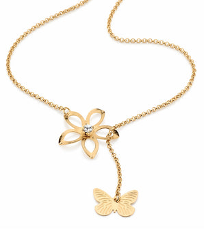 GOLD PLATED CHAIN WITH CRYSTAL