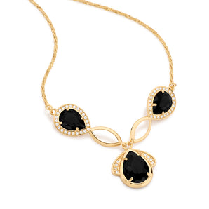 GOLD CHAIN WITH CRYSTAL AND ZIRCONIA