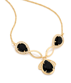 GOLD CHAIN WITH CRYSTAL AND ZIRCONIA