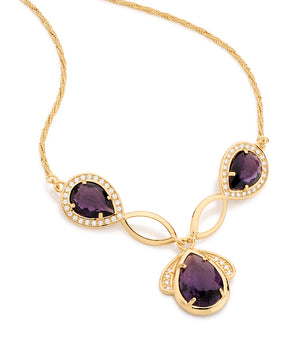 GOLD CHAIN WITH CRYSTAL AND ZIRCONIA