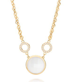 GOLD CHAIN WITH ZIRCONIA AND STONE