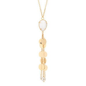 GOLD CHAIN WITH PEARL AND STONE