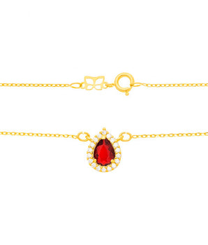 GOLD CHAIN WITH CRYSTAL AND ZIRCONIA