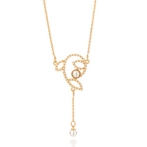 GOLD CHAIN WITH PEARL AND ZIRCONIA