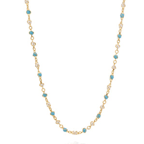 GOLD CHAIN WITH PEARL AND STONE