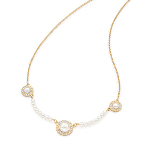 GOLD CHAIN WITH PEARL AND CRYSTAL