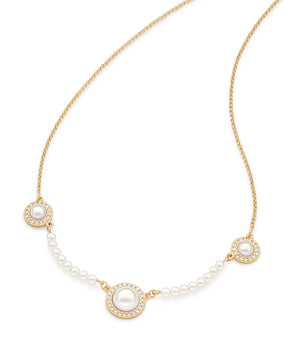 GOLD CHAIN WITH PEARL AND CRYSTAL