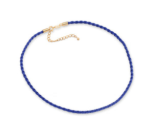 GOLD LEATHER CHOKER IN BLACK