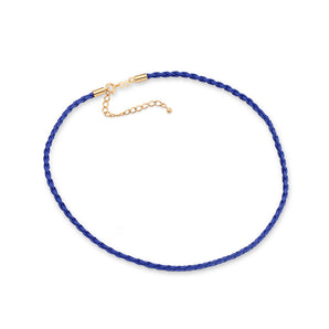 GOLD LEATHER CHOKER IN BLACK