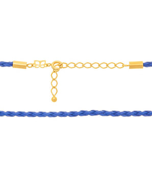 GOLD LEATHER CHOKER IN BLACK