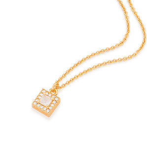 GOLD CHAIN WITH CRYSTAL AND ZIRCONIA