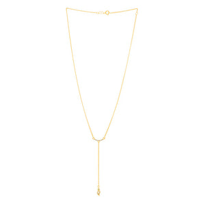 GOLD ABSTRACT LEAF Y NECKLACE