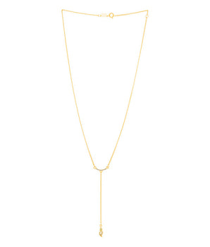 GOLD ABSTRACT LEAF Y NECKLACE