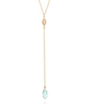GOLD CHAIN WITH PEARL AND CRYSTAL