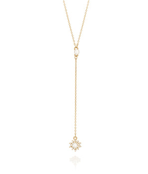 GOLD CHAIN WITH PEARL AND ZIRCONIA