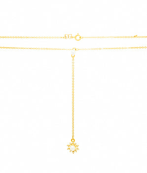 GOLD CHAIN WITH PEARL AND ZIRCONIA