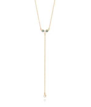 GOLD CHAIN WITH CRYSTAL AND ZIRCONIA