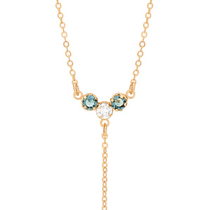 GOLD CHAIN WITH CRYSTAL AND ZIRCONIA