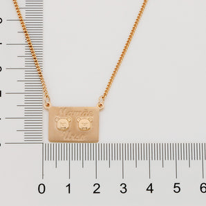 GOLD MAMA BEAR NECKLACE - 2 BEARS