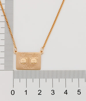 GOLD MAMA BEAR NECKLACE - 2 BEARS