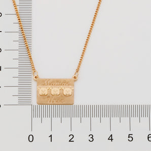 GOLD MAMA BEAR NECKLACE - 3 BEARS