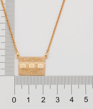 GOLD MAMA BEAR NECKLACE - 3 BEARS