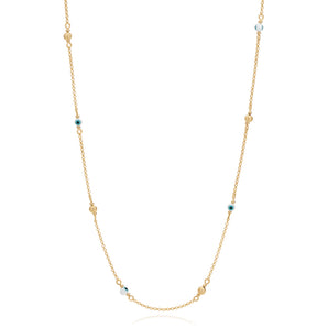 GOLD GREEK EYE LONG NECKLACE