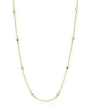 GOLD GREEK EYE LONG NECKLACE