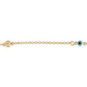 GOLD GREEK EYE LONG NECKLACE