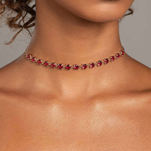 GOLD CHERRY CRYSTAL CHOKER