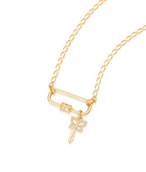 GOLD PLATED CHAIN WITH ZIRCONIA