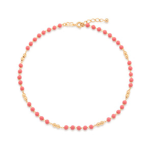 KID’S GOLD PINK BEADS CHOKER