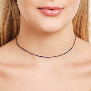 GOLD DAY BREAK CHOKER IN DARK BLUE