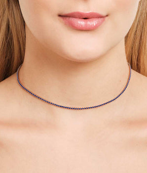 GOLD DAY BREAK CHOKER IN DARK BLUE