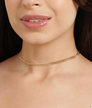 GOLD DOUBLE LINK CHAIN CHOKER