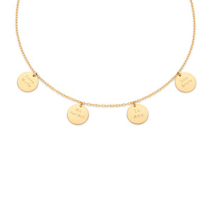 GOLD QUADRUPLE MEDAL NECKLACE