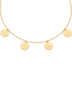 GOLD QUADRUPLE MEDAL NECKLACE