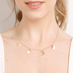 GOLD QUADRUPLE MEDAL NECKLACE