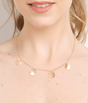 GOLD QUADRUPLE MEDAL NECKLACE
