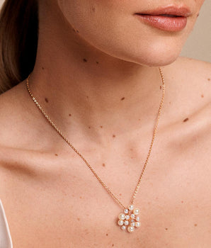GOLD PEARL BURST NECKLACE