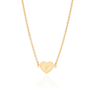 GOLD INITIAL HEART NECKLACE
