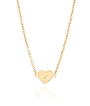 GOLD INITIAL HEART NECKLACE