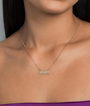 GOLD GRATIDÃO (GRATITUDE) PLAQUE NECKLACE